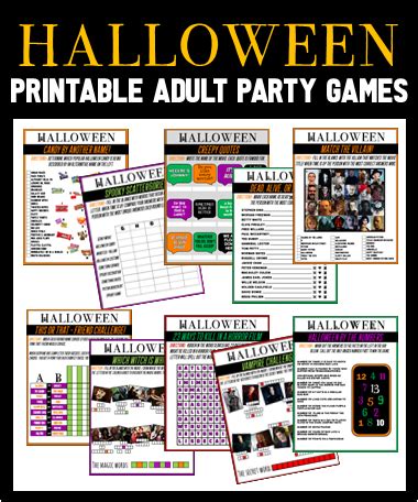 Printable Halloween Party Games for Adults! Print & Play No Stress!