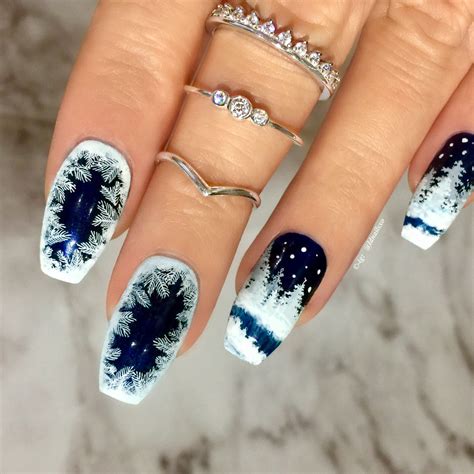 Snow Winter Nails / Nail Art - Click link below this photo for full ...