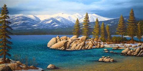 Lake Tahoe Painting at PaintingValley.com | Explore collection of Lake ...