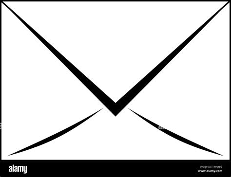 Email envelope symbol isolated in black and white Stock Vector Image ...