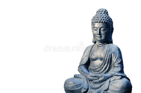 Buddha Statue Sitting in Meditation Pose Isolated on White Stock Image ...