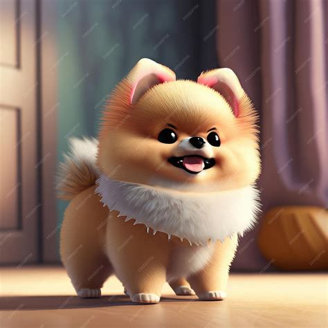 Premium Photo | Pomeranian dog 3D character