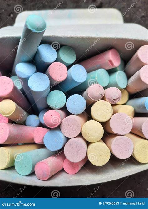 colorful chalk   box stock image image  chalk