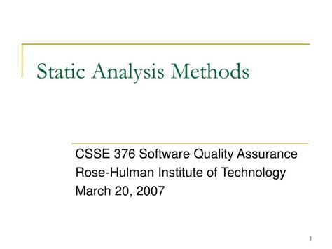 PPT - Static Analysis Methods PowerPoint Presentation, free download ...