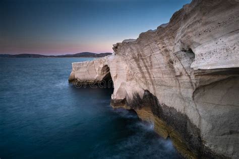 Milos Island Greece Aerial Detail of Sarakiniko Beach in Summer Time ...