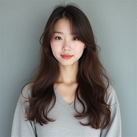 a korean female college student is shown in a side profile photo