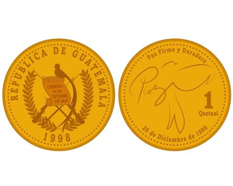 Moneda guatemalteca un quetzal | Vector Premium