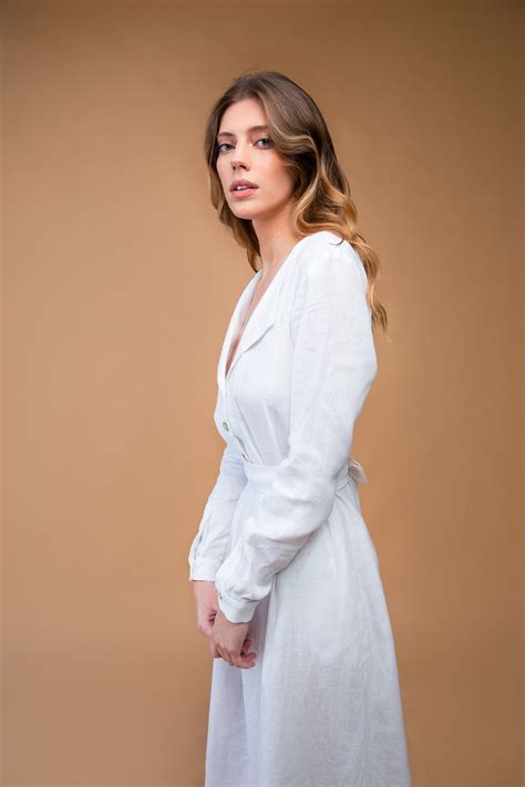 Linen Dress. Wrap Linen Dress. Bridesmaid Dress. Linen Tunic. | Etsy