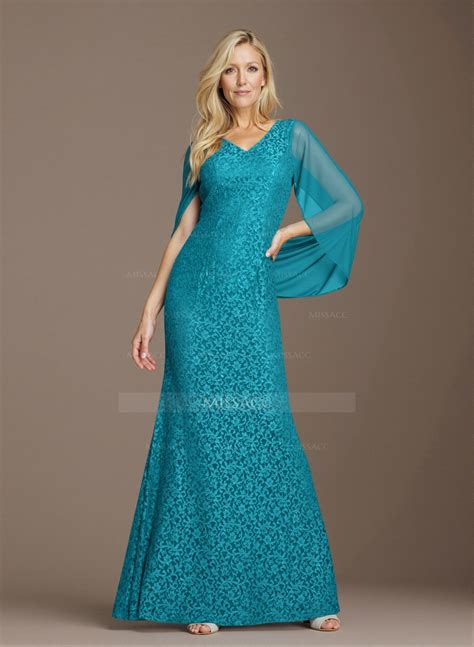 Sophisticated V-Neck Cowl Back Fit And Flare Lace/Chiffon Mother Of The