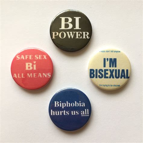 Bisexual 4 Badge Set Vintage Remake Bi Buttons LGBT Pins Pride Month