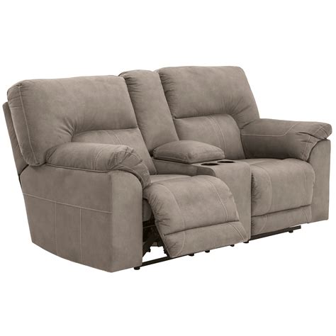 Ashley Cavalcade Casual Double Reclining Loveseat with Console | Godby ...