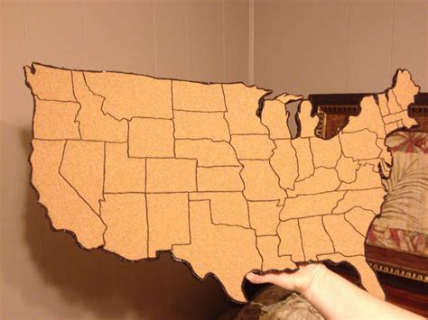 map of usa cork board