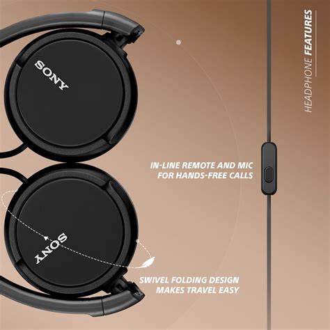 Sony MDR-ZX110 (Black) Headphones Foldable – AUX – Offitech
