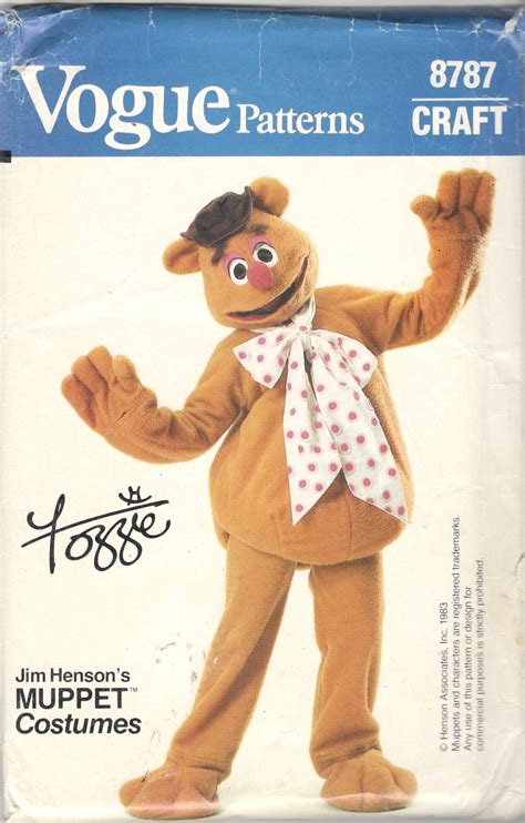 Vogue 8787 Fozzie Bear Muppet Costume Pattern Toddlers Boys - Etsy