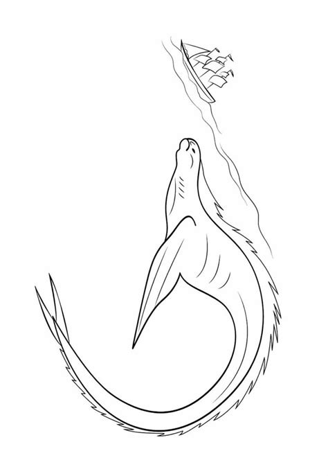 A Fera Do Mar Desenho Para Colorir - Desenhos de A Fera do Mar para Colorir e Pintar - Tudo Para Colorir