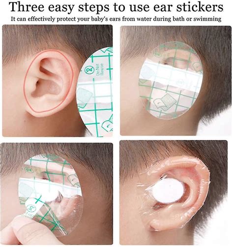60pcs Ear Covers For Shower, Baby Waterproof Ear Stickers Newborn Ear