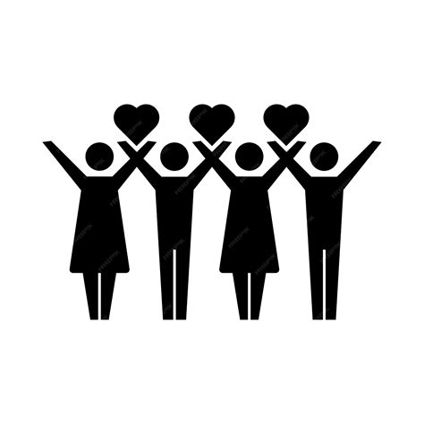 Premium Vector | Community icon people with heart symbol for charity