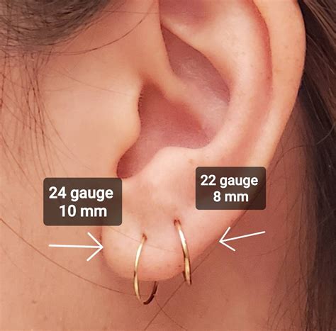 24 G Cartilage Hoop Earrings in 14K Gold Filled Set of 3 - Etsy