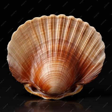 premium photo studio shot   large scallop shell   isolated