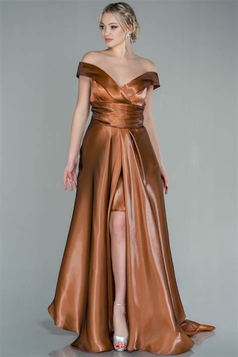 Long Light Brown Evening Dress ABU2824 | Abiyefon.com