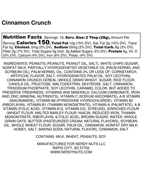 Sinister Crunch (Cinnamon Crunch) Peanut Butter Treat | Nerdy Nuts