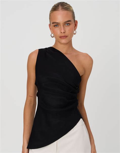 Asymmetrical Ruched One Shoulder Top in 2024 | Shoulder tops outfit