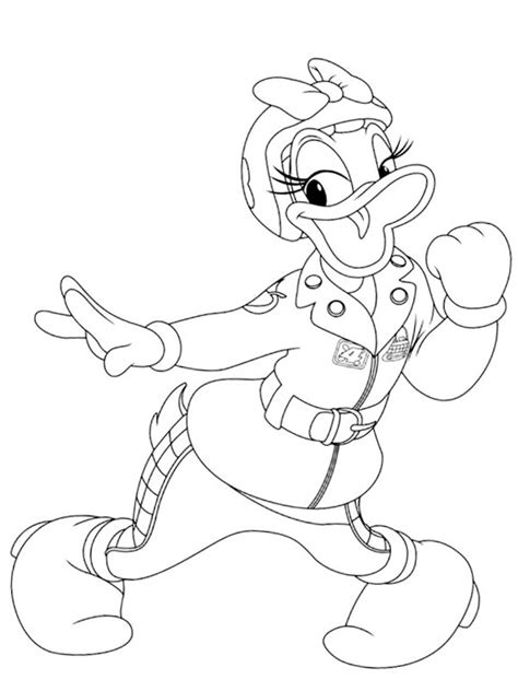 colouring page Racer Daisy Duck | coloringpage.ca