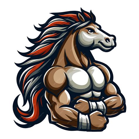 Premium Vector | Strong athletic animal horse mascot design vector