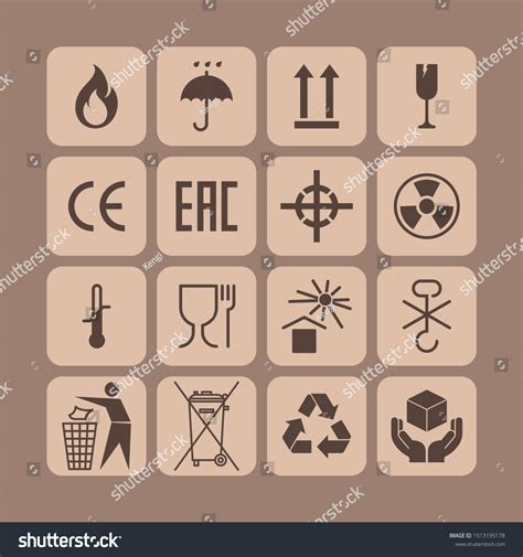 packaging flat vector symbols signs  stock vector royalty