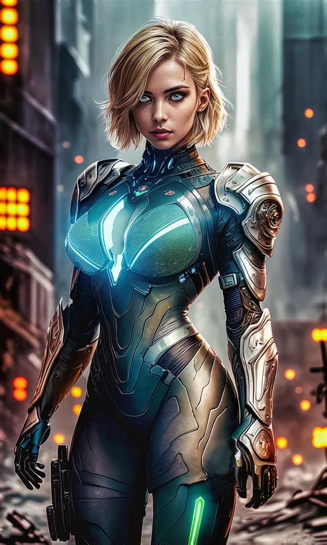 Blonde Cyberpunk Soldier Girl, AI Generated by RocketMobster on DeviantArt