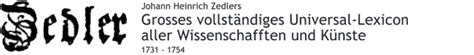 Johann Heinrich Zedlers Universal-Lexicon