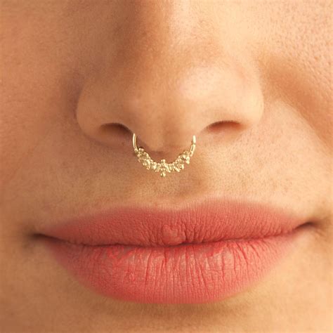 Septum ring nose ring septum septum piercing gold etsy – Artofit