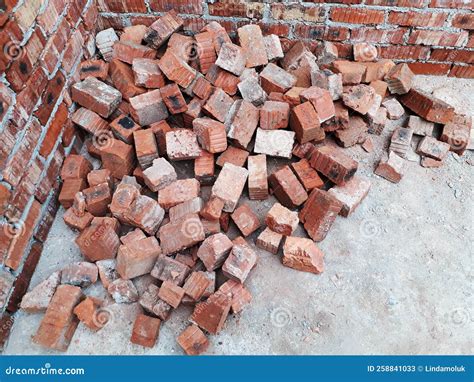 stack  red clay bricks  construction stock image image