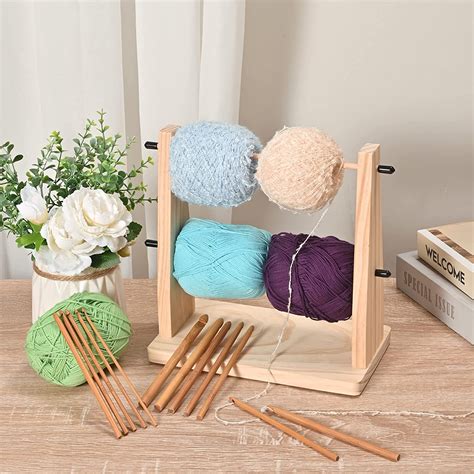 Sparkle Race Wooden Crochet Yarn Holder - crochet envy