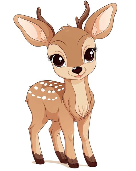 Deer fawn smiling illustration bundle. Fawn bundle design. Cute fawn standing bundle design on ...