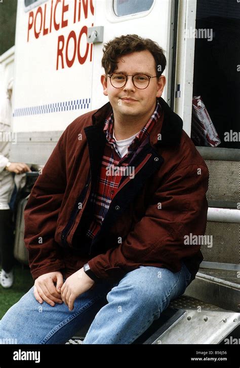 Adam Barker actor son of Ronnie Barker Apr 1994 on the set of TV Prog ...
