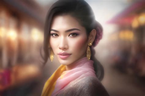 Premium AI Image | Portrait of a beautiful asian thai woman Neural ...