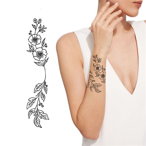 Floral Wrist Tattoo Design, DIGITAL FILE Small Tattoo Design, Delicate