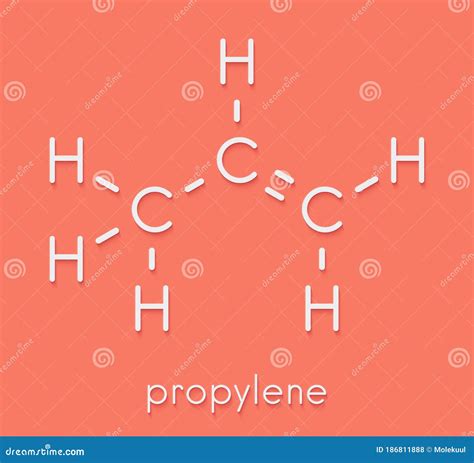 Propene Propylene Molecule. Polypropylene PP, Polyprene Building Block ...