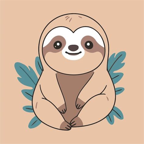 Premium Vector | Simple vector illustration of a Sloth for kids book