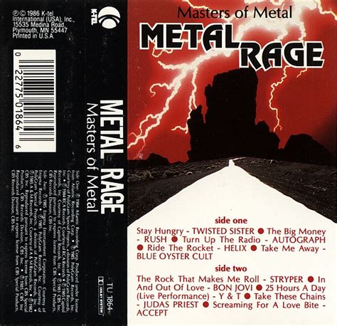 Metal Rage. Masters Of Metal (MC) (K-tel International, USA, TU 1864 ...