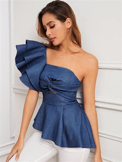 Джинсовый топ | Denim top, Fancy tops, Fashion