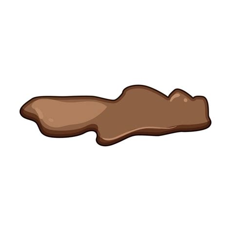brown mud puddle splattering  white surface  vector art