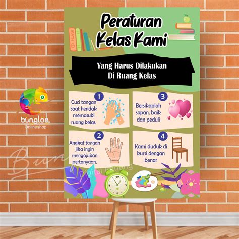 Poster Peraturan Kelas Kami, Aturan Ruang Kelas, Pedoman Ruang Kelas ...