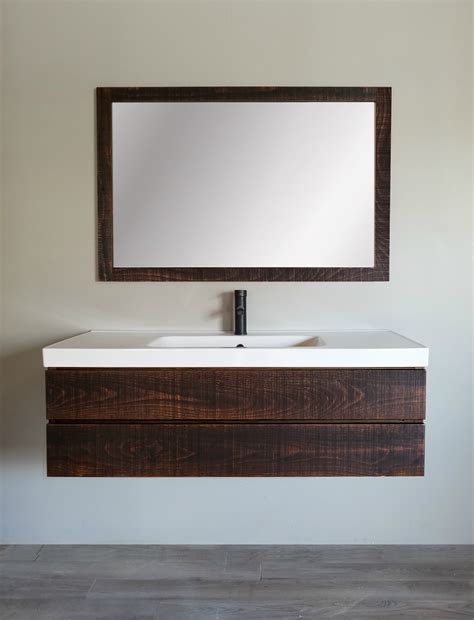 Modern Solid Wood Floating Vanity | Custom bathroom vanity, Floating