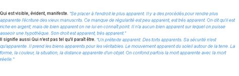 Apparent : La définition