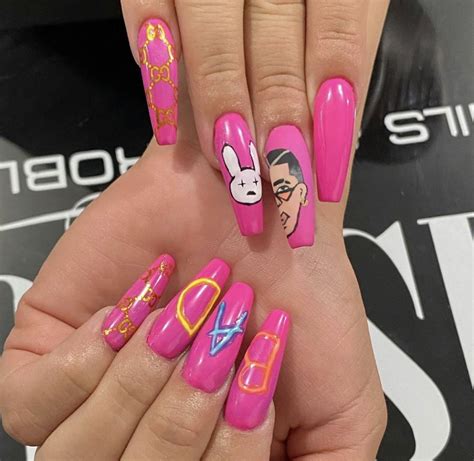 🐰Bad Bunny Nails🐰 | Uñas de gel bonitas, Uñas de gel elegantes, Uñas de ...