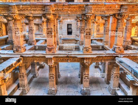 Rani ki vav, an intricately constructed stepwell in Patan. A UNESCO world heritage site in ...