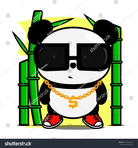 Panda Cute Swag Style Illustration Kids Stock Vector (Royalty Free