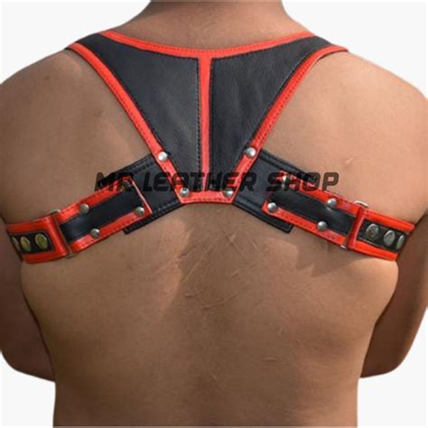 Leather Body Harness - Harness With Hooks On Straps And Back Side